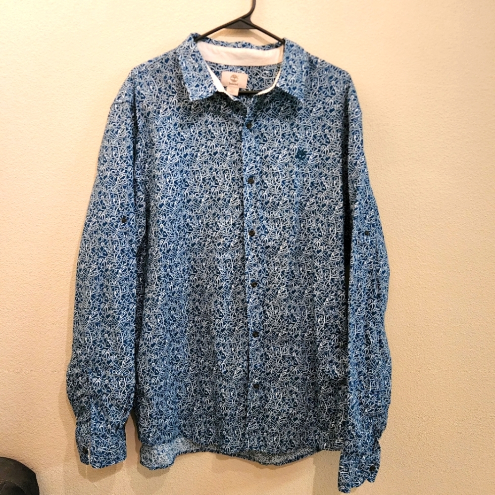 Mens Size 2XL Long Sleeve Timberland Button down Fishing Hook Shirt
